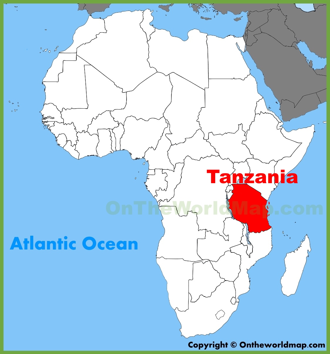 Tanzania Location On The Africa Map Ontheworldmap Com   Tanzania Location On The Africa Map 