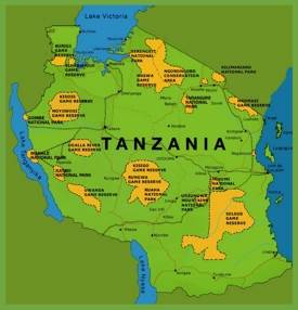 Tanzania national parks map