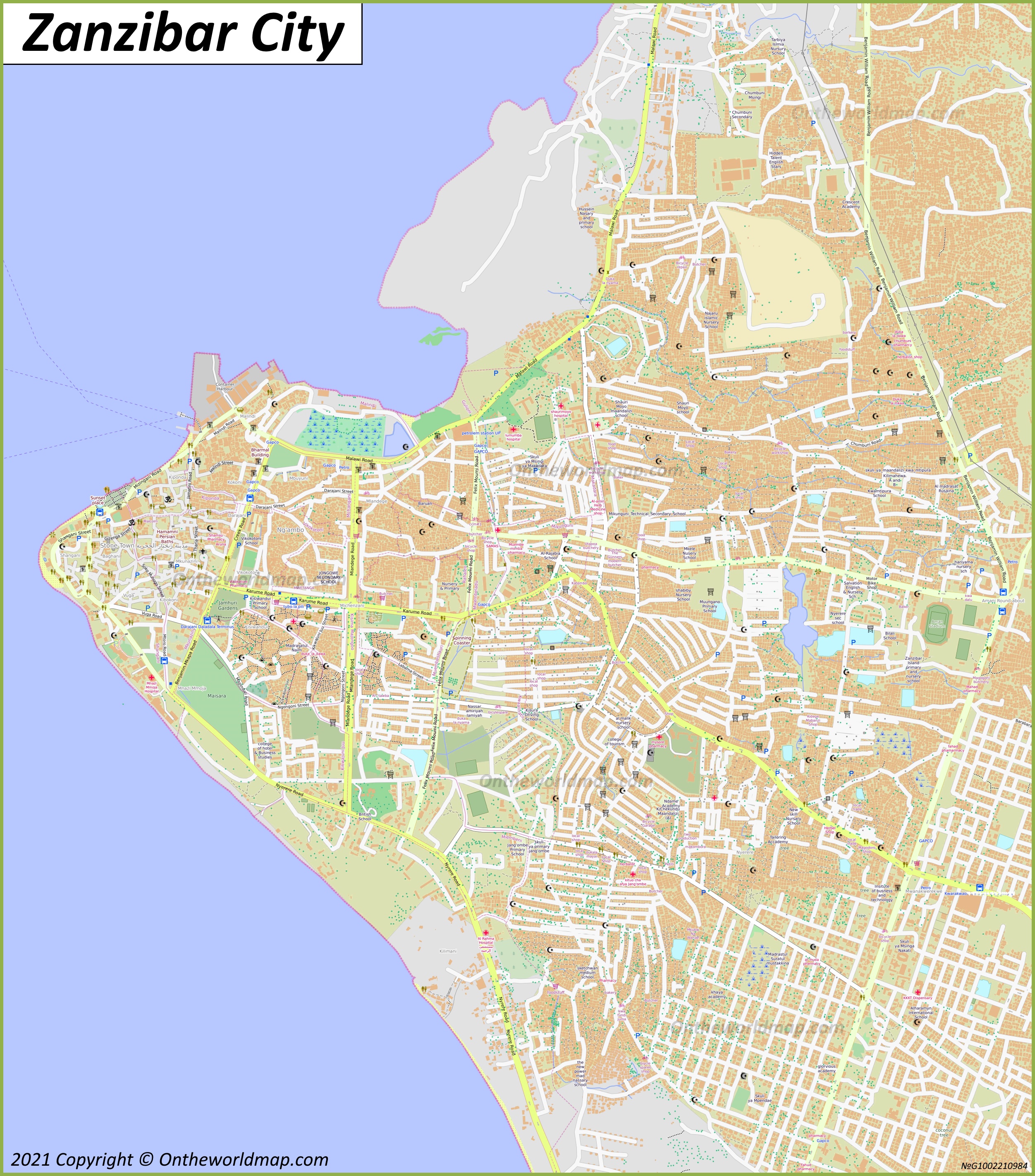 Map of Zanzibar City