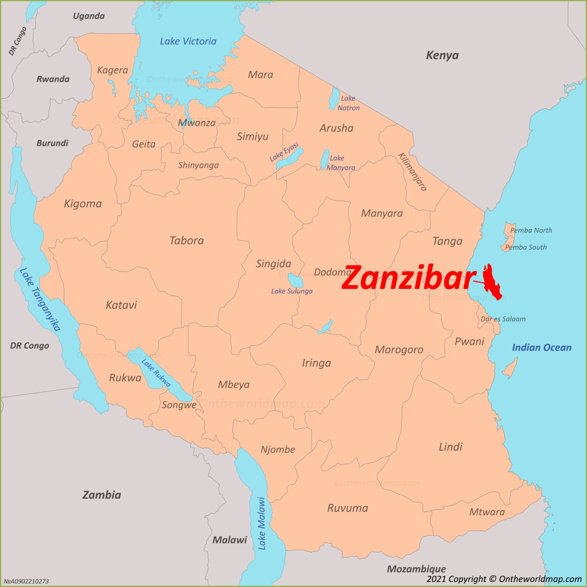Zanzibar Location Map