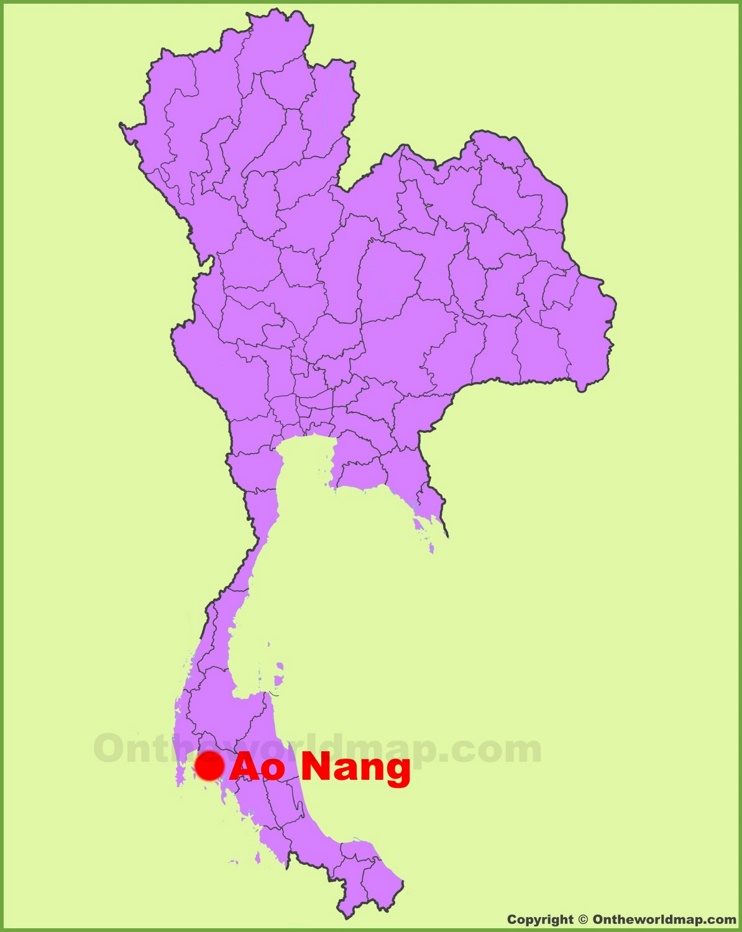 Ao Nang location on the Thailand Map