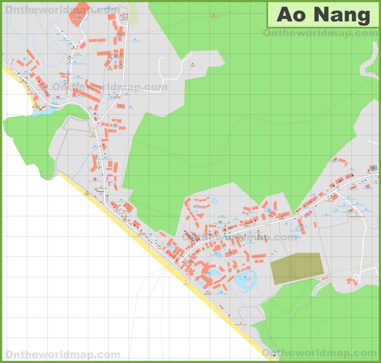 Detailed Tourist Map of Ao Nang