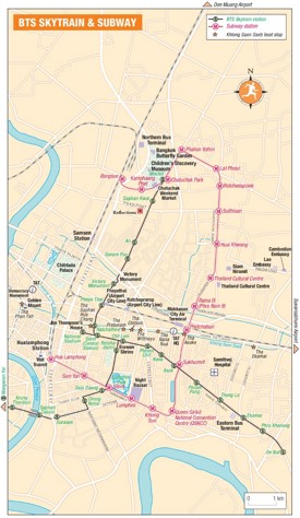 Bangkok BTS Skytrain and subway map