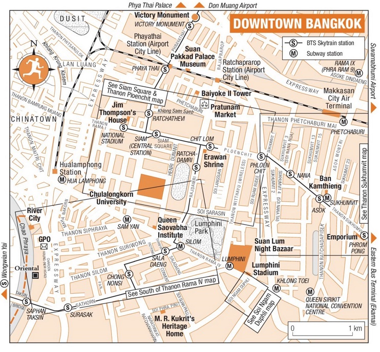 Downtown Bangkok Map