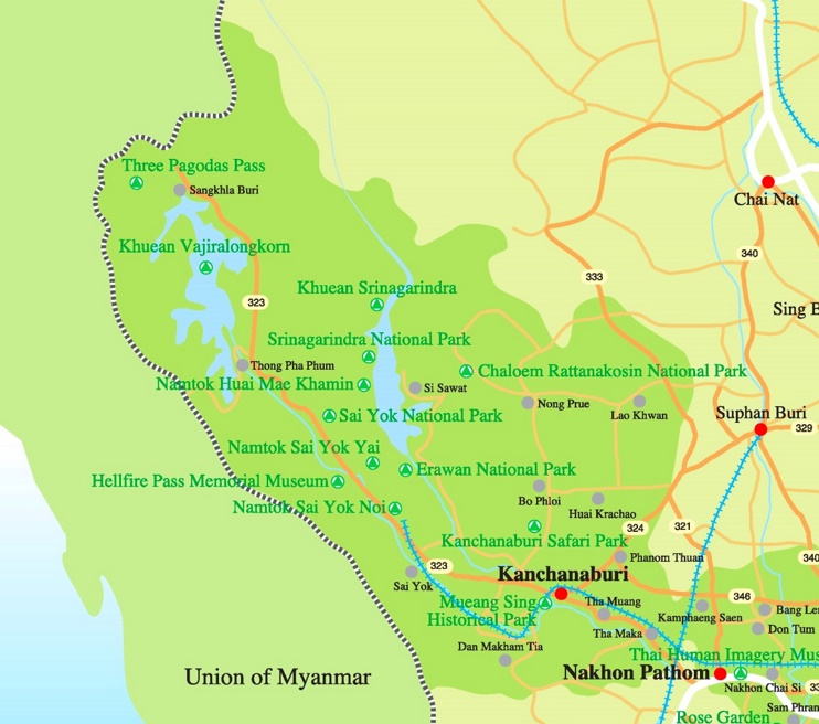 Kanchanaburi Province map