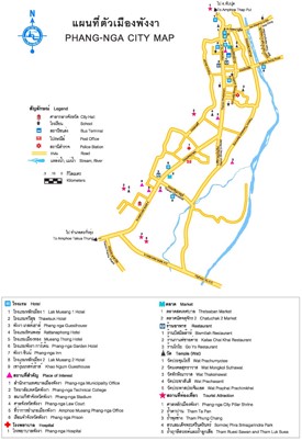 Phang Nga Town tourist map