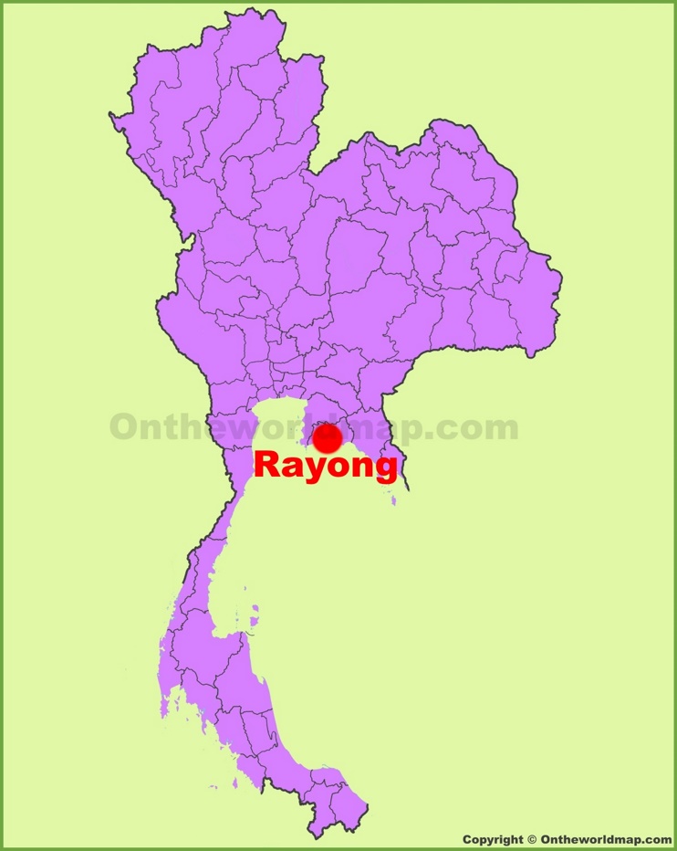 Rayong location on the Thailand Map