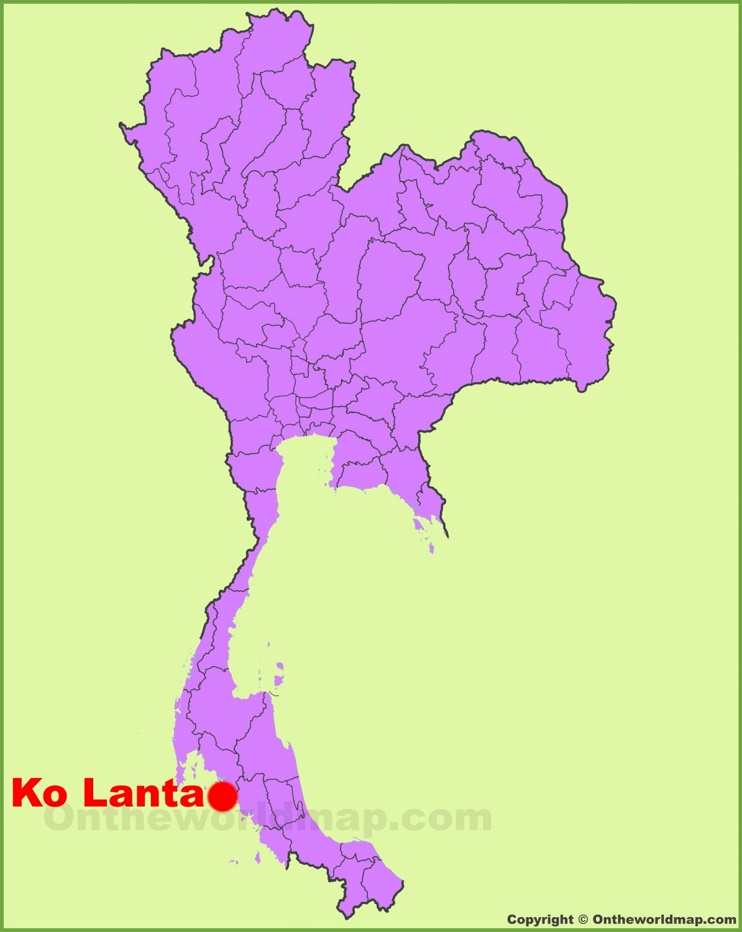 Koh Lanta location on the Thailand Map