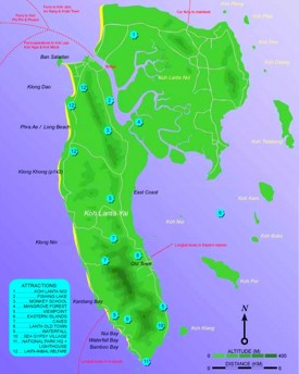 Koh Lanta Tourist Attractions Map