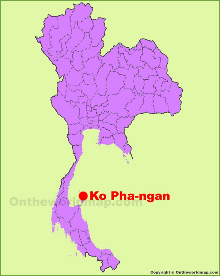 Koh Phangan location on the Thailand Map