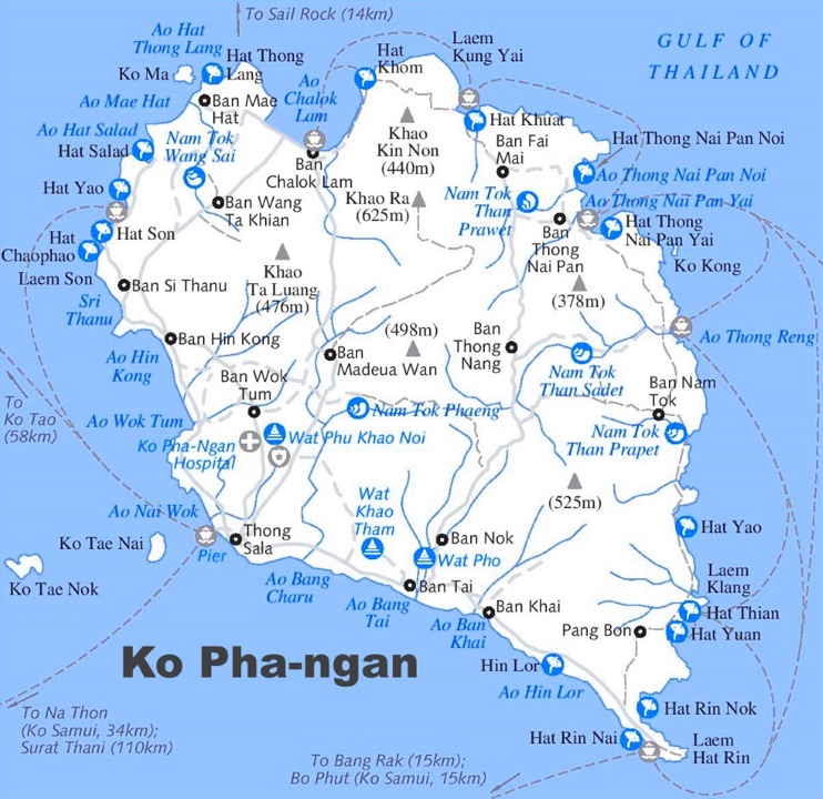Koh Phangan Tourist Map