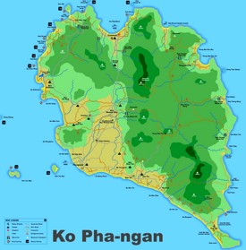Large detailed map of Koh Phangan