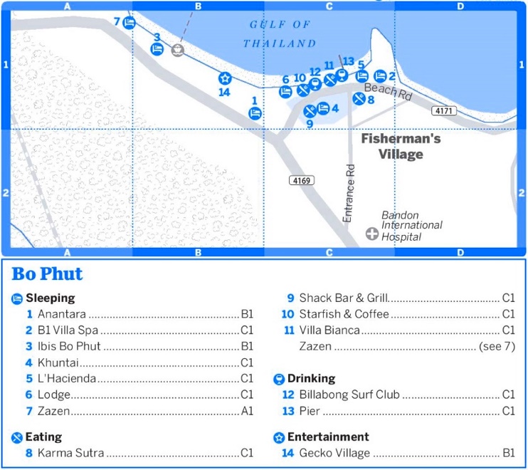 Bo Phut Tourist Map