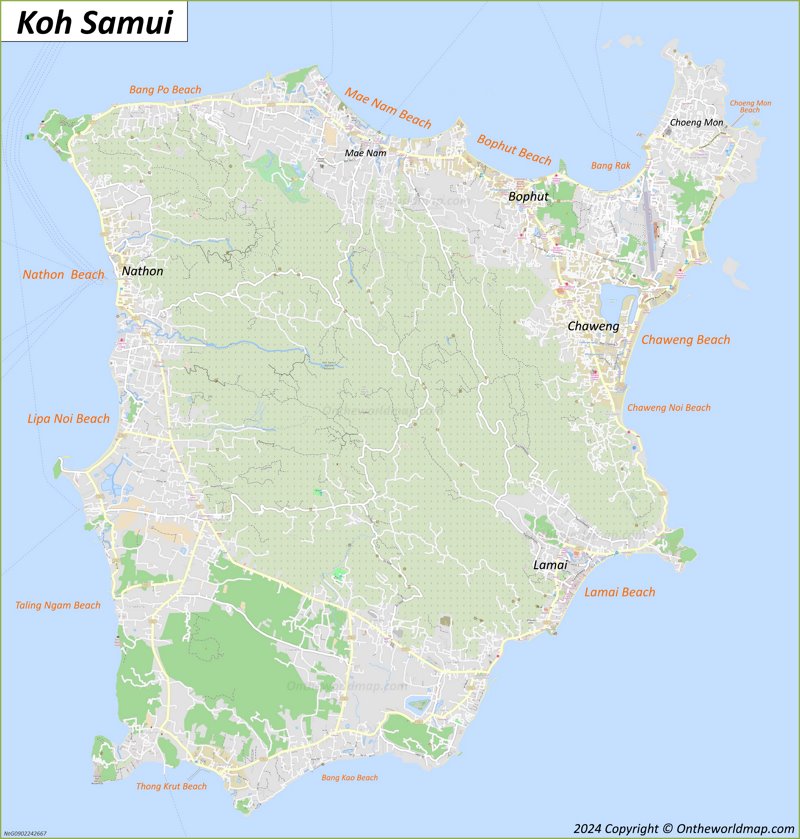 Detailed Map of Samui