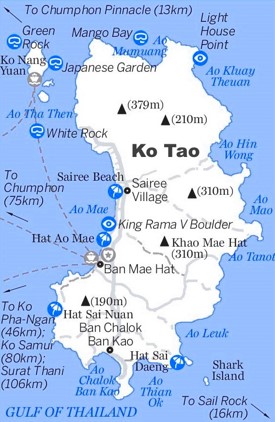 Koh Tao Tourist Map