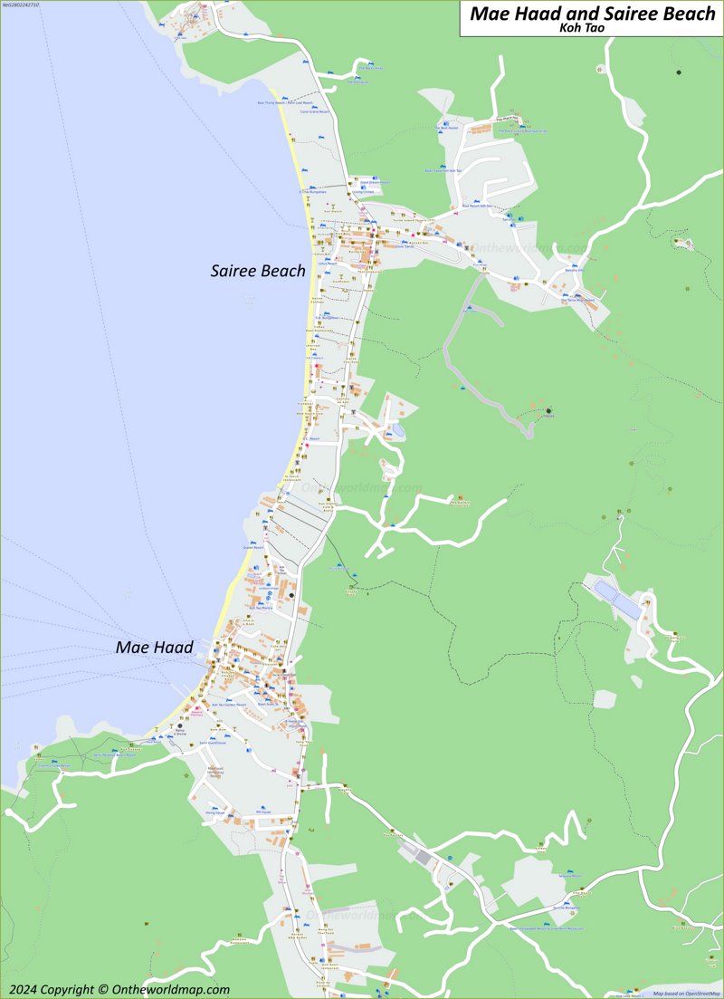 Map of Mae Haad and Sairee Beach