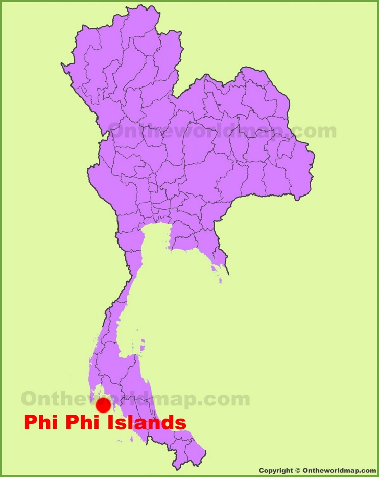 Phi Phi Islands location on the Thailand Map