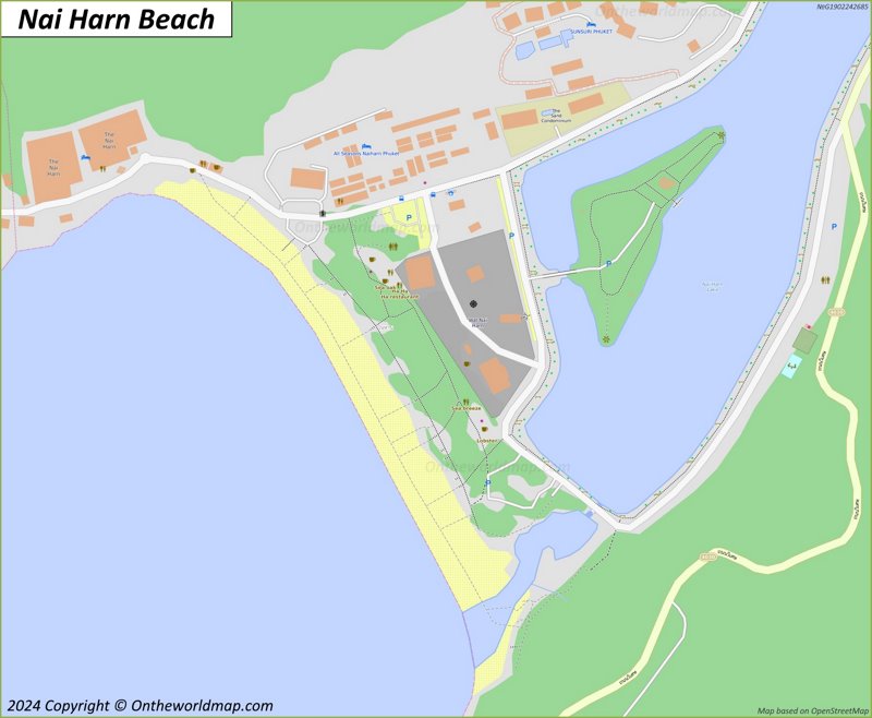Map of Nai Harn Beach