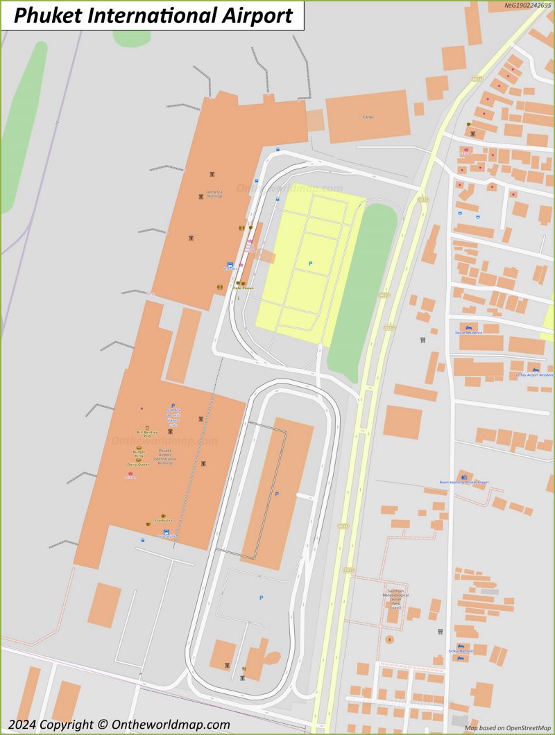 Phuket International Airport Map Ontheworldmap