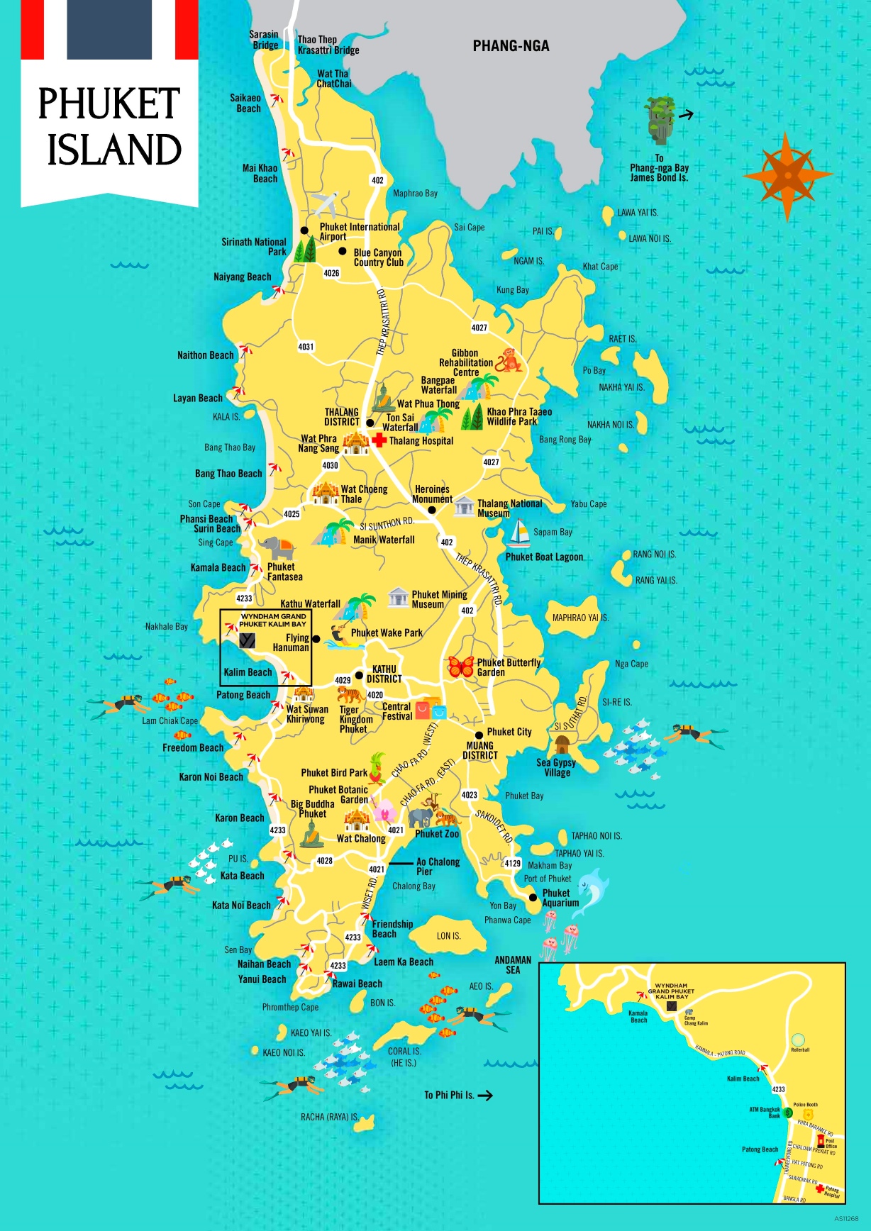 Phuket Tourist Attractions Map Ontheworldmap