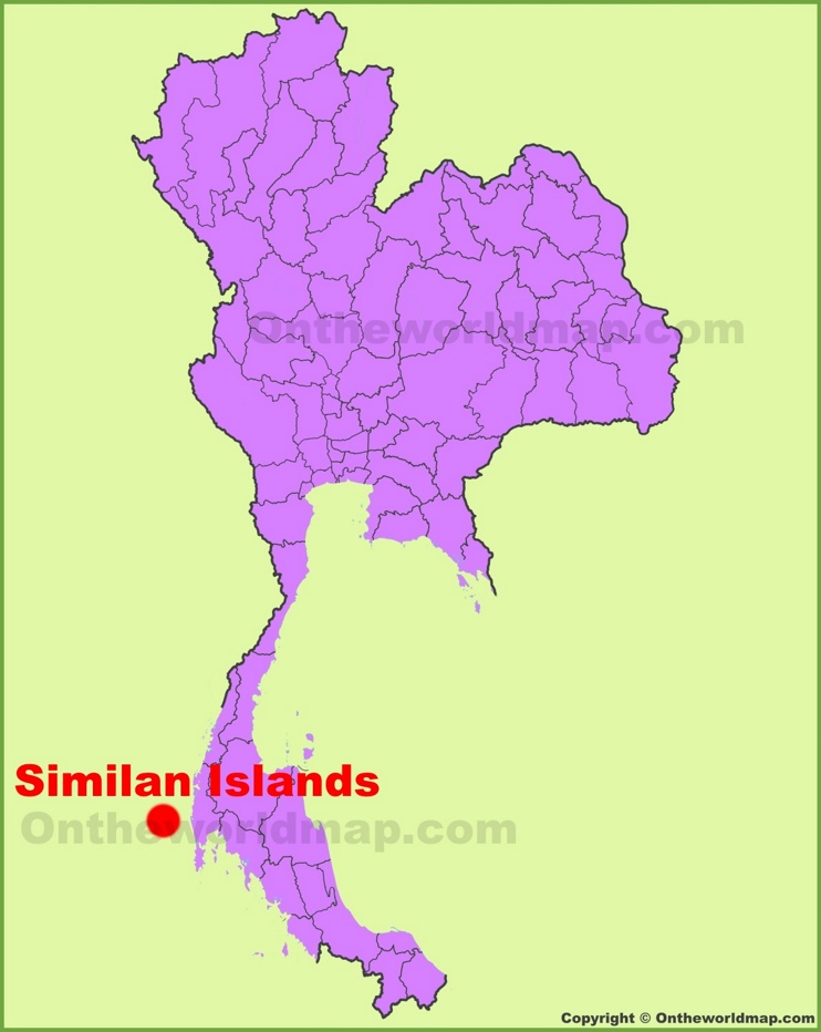 Similan Islands location on the Thailand Map