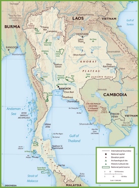 Thailand national park map