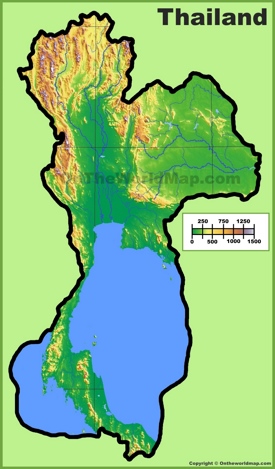 Thailand physical map