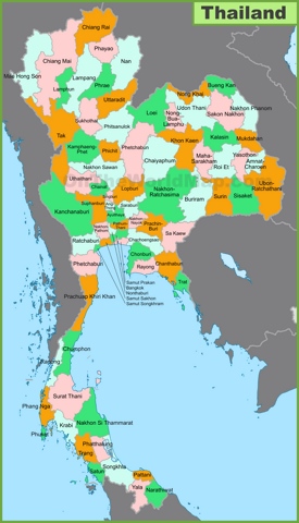 Thailand provinces map