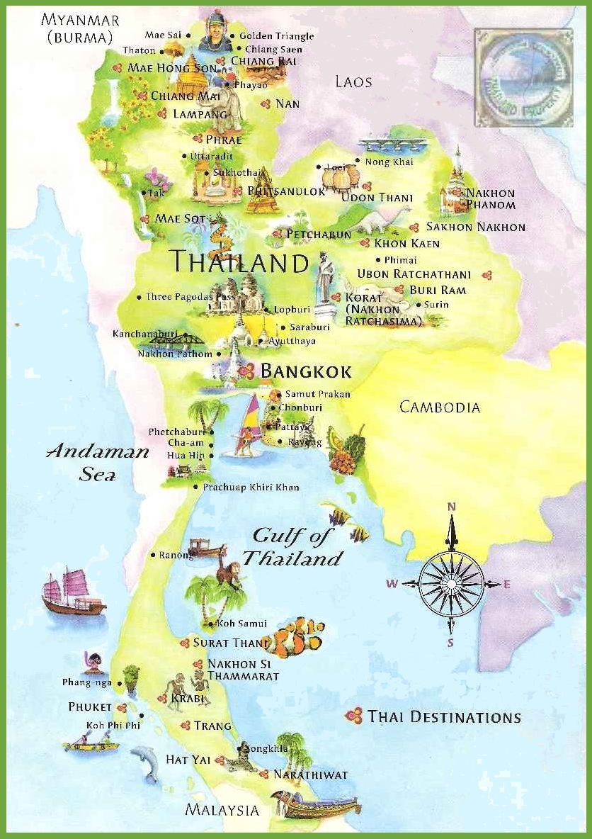 Thailand Tourist Map Ontheworldmap