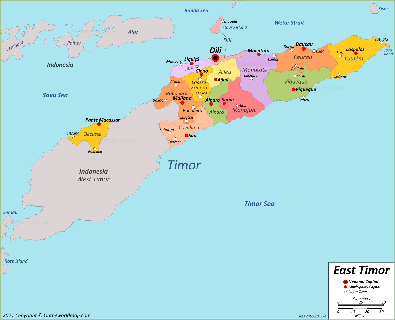 timor sea on world map