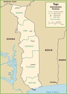 Togo political map