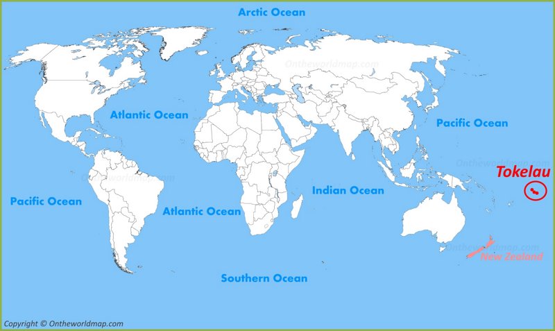 Tokelau location on the World Map