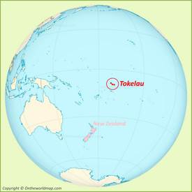 Tokelau location on the Pacific Ocean Map