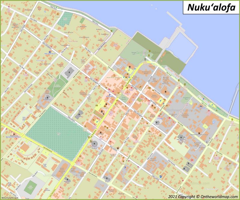 Nukuʻalofa Map | Tonga | Detailed Maps of Nukuʻalofa (Nukualofa)