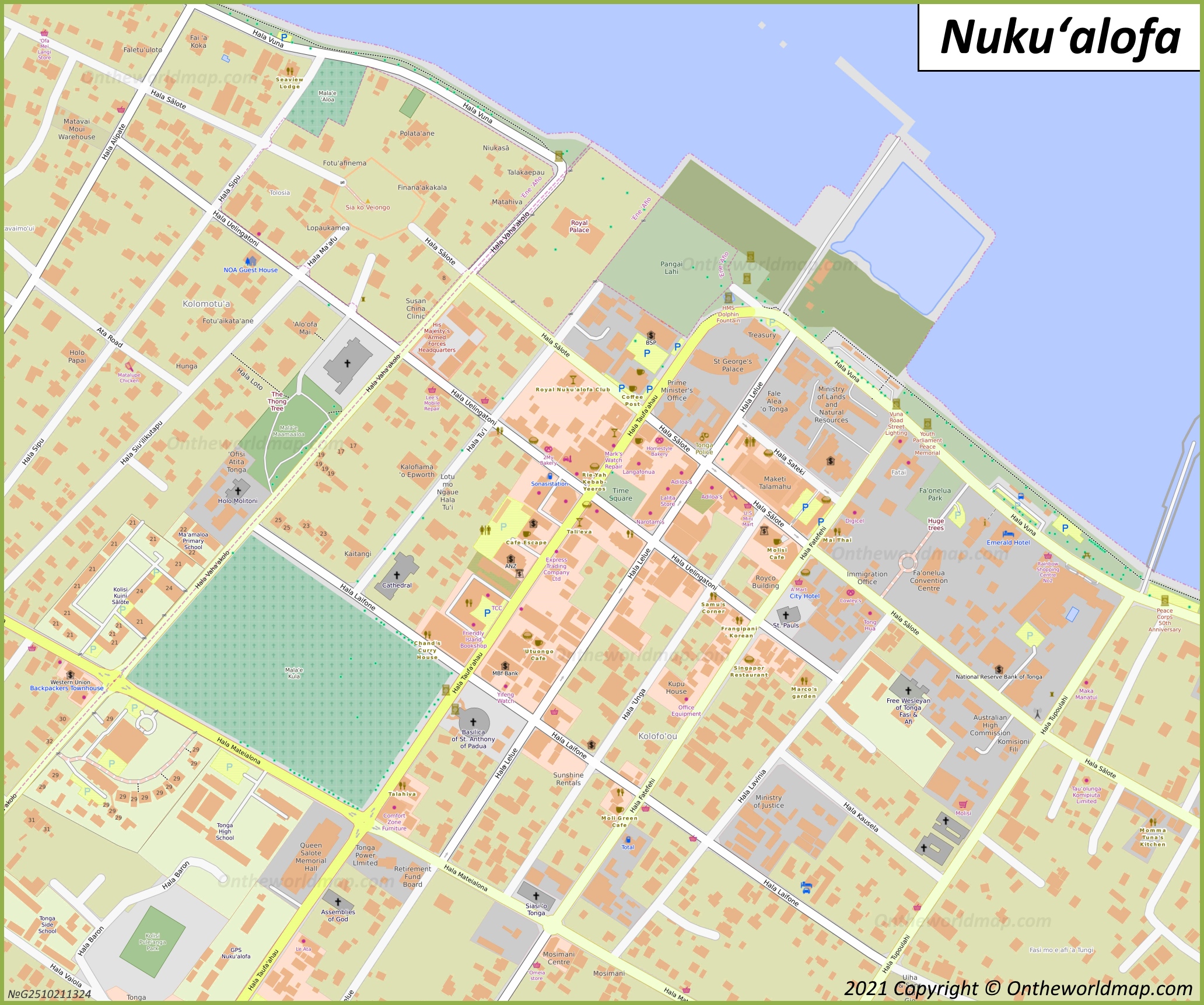 Nukuʻalofa City Center Map