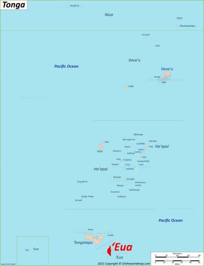 ʻEua Map | Tonga | Detailed Maps of ʻEua Island