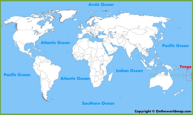 Tonga location on the World Map