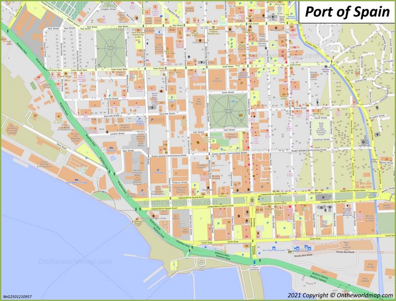 Downtown Port of Spain Map