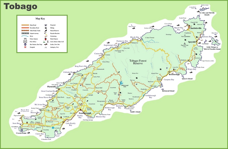 Tobago tourist map