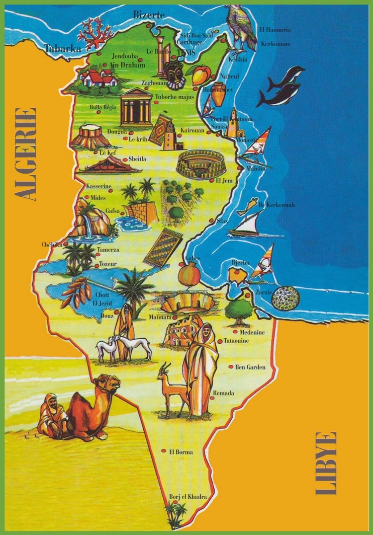Tunisia attractions map
