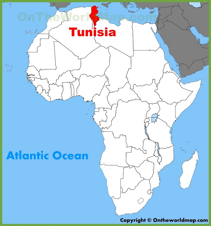 Tunisia location on the Africa map