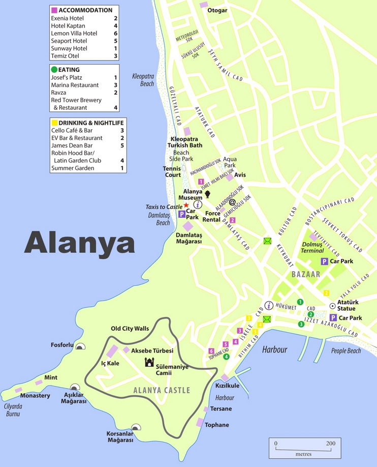 Alanya tourist map
