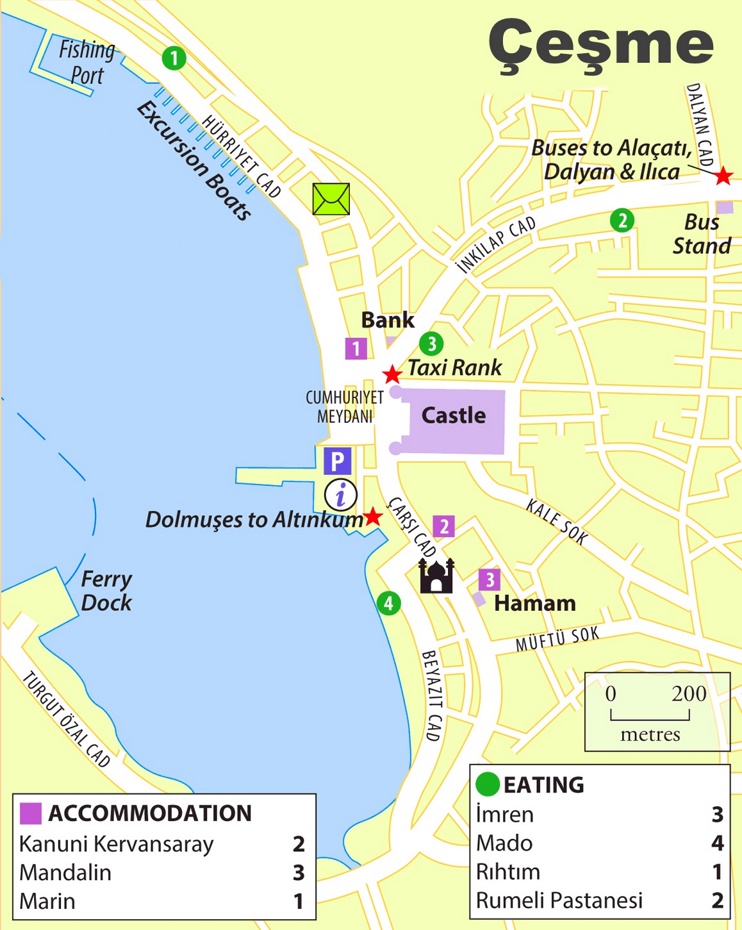 Çeşme city centre map