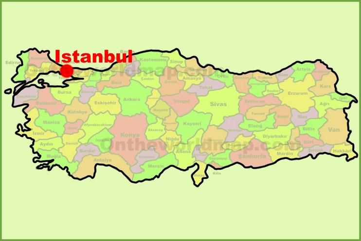Istanbul location on the Turkey Map