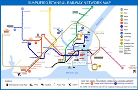 Istanbul metro and tram map
