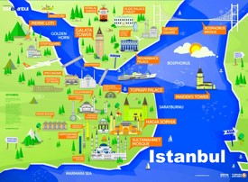 Istanbul sightseeing map