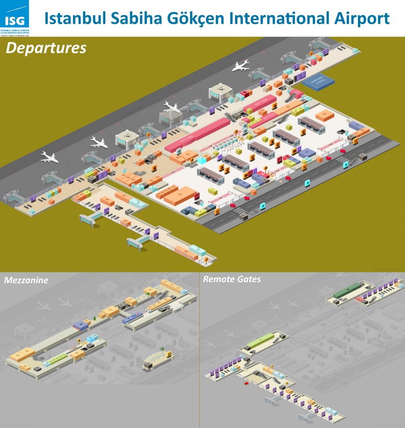 Sabiha Gökçen International Airport Departures Map