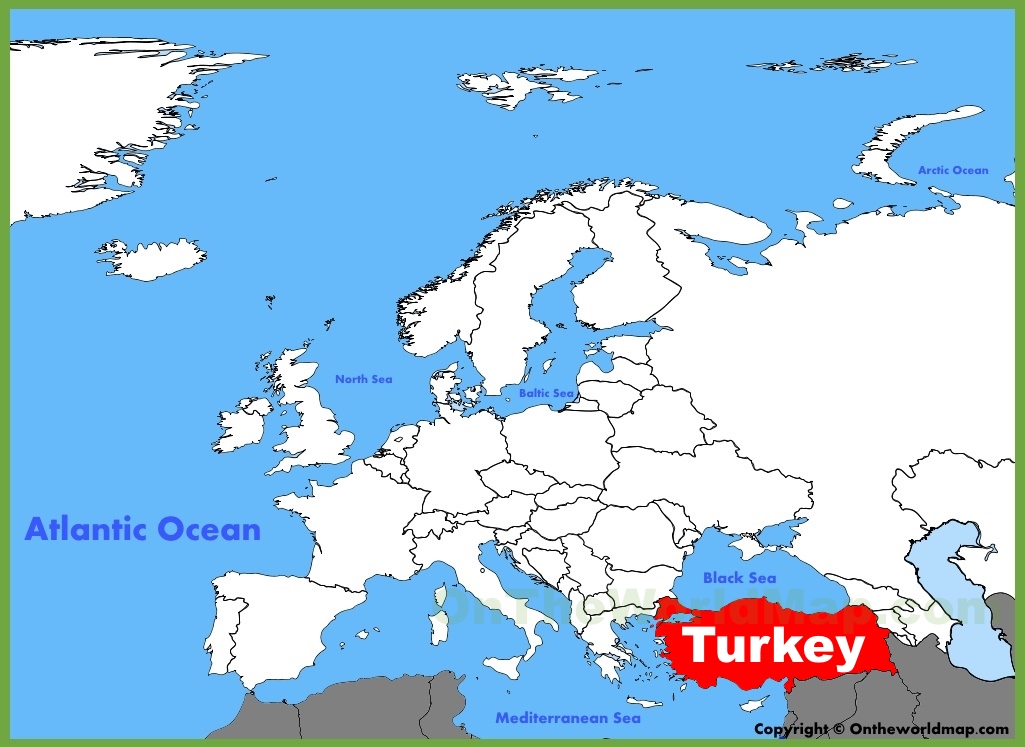 Turkey In Map Of Europe Turkey Location On The Europe Map