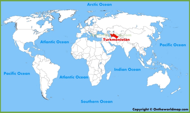 Turkmenistan location on the World Map