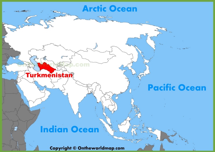 Turkmenistan location on the Asia map